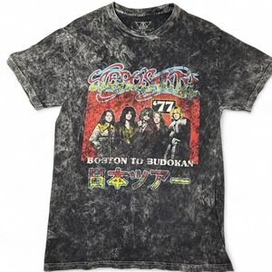 Aerosmith Boston to Budokan 1977 Japan Tour Acid Wash Band‎ Tee M